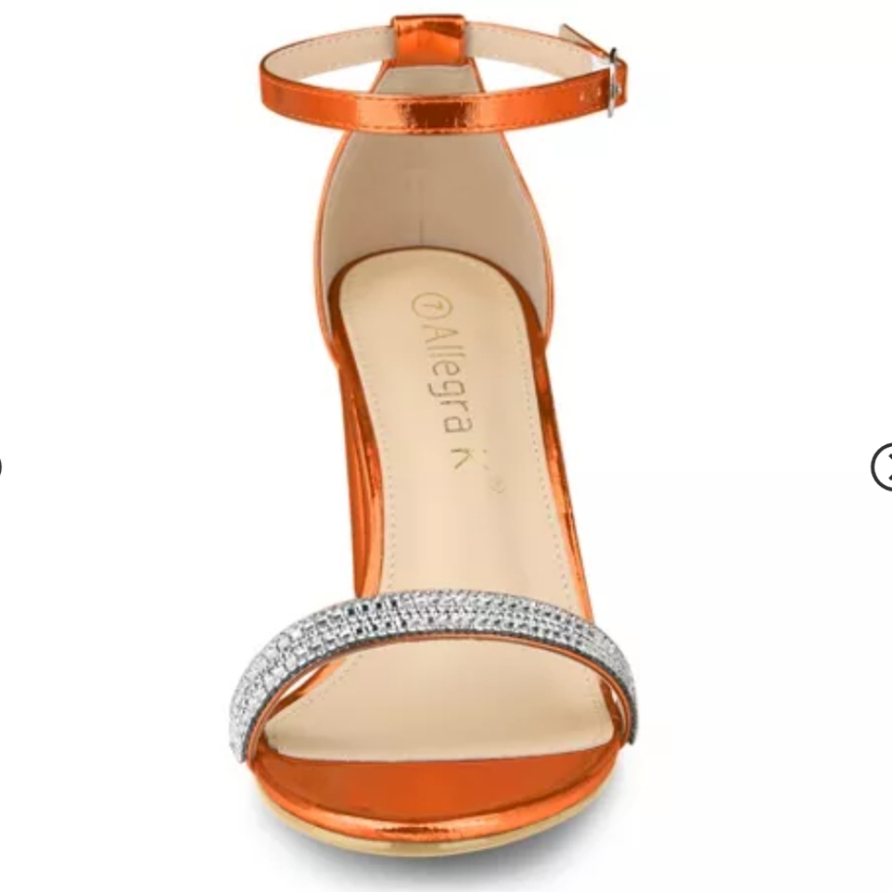 Women's Ankle Strap Rhinestone Heeled Sandal Size 8.5 - Picture 4 of 6